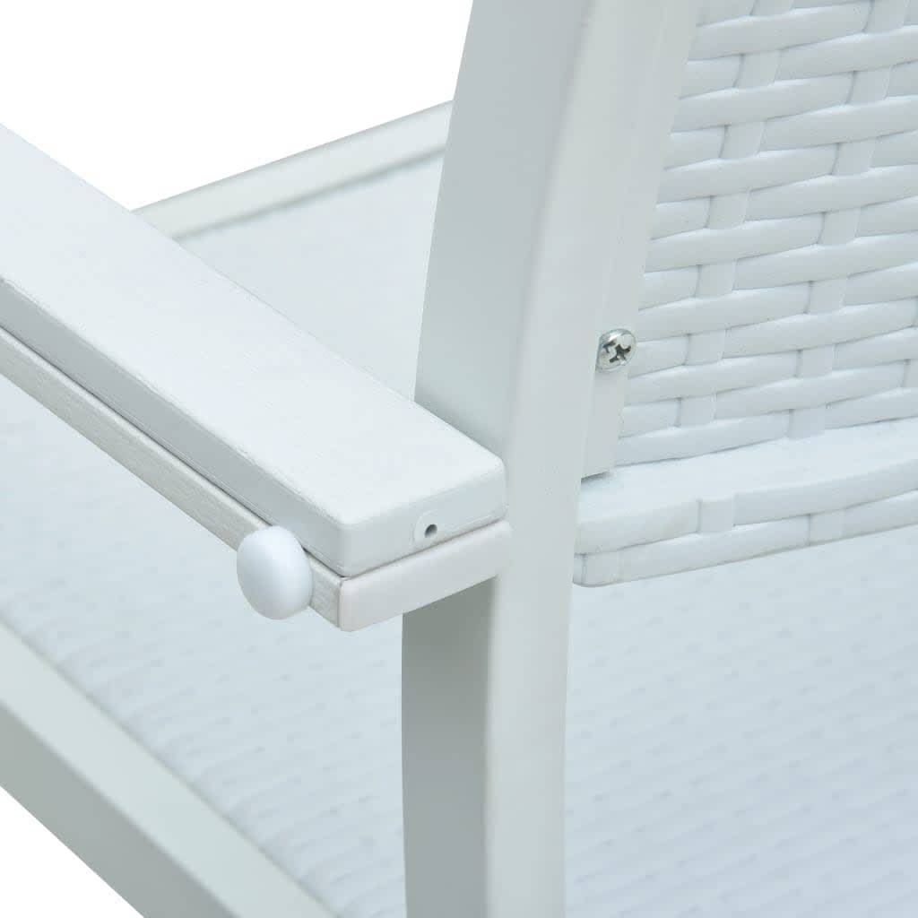 ComfortXL - Salon de Jardin 4P 140cm Plastique Aspect Rotin et Acier Blanc – ComfortXL Outdoor Living - Image 10