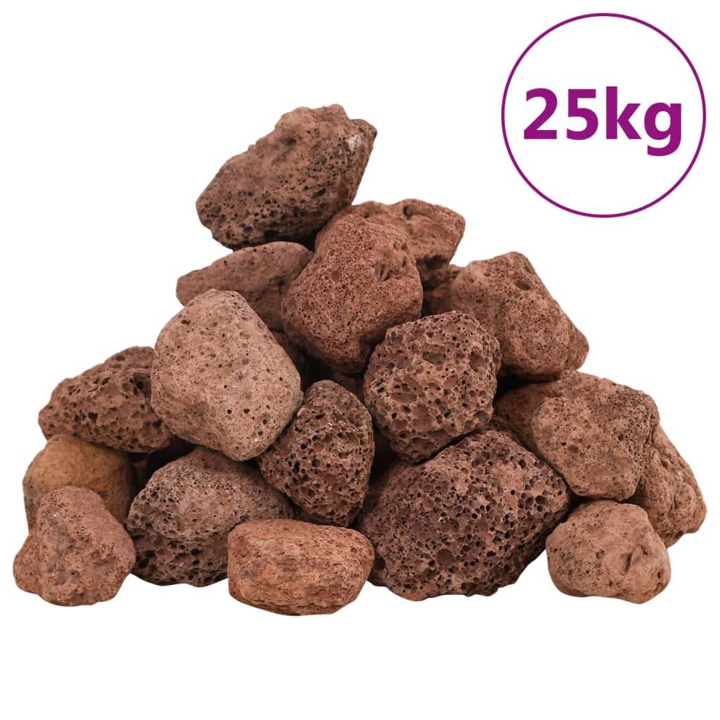 Pierres de Lave pour Aquascaping et Paillage Décoratif 25 kg Rouge 3-5 cm - ComfortXL Outdoor Living - Image 2