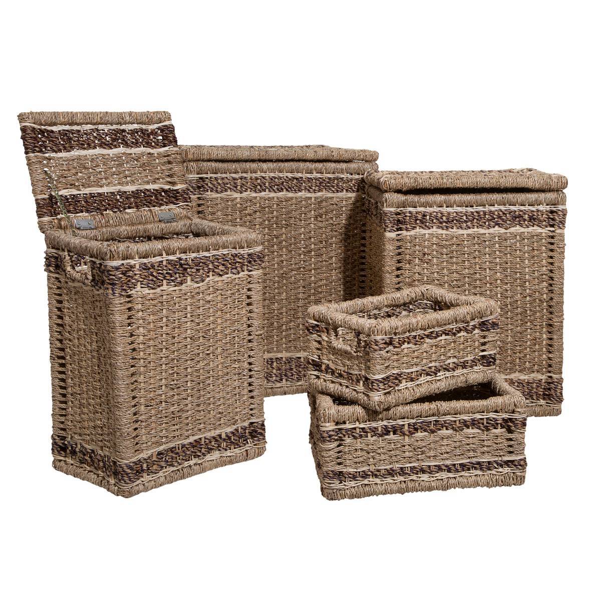Atmosphera - Set de 5 paniers rectangulaires roseau - Atmosphera Créateur d'intérieur - Image 1