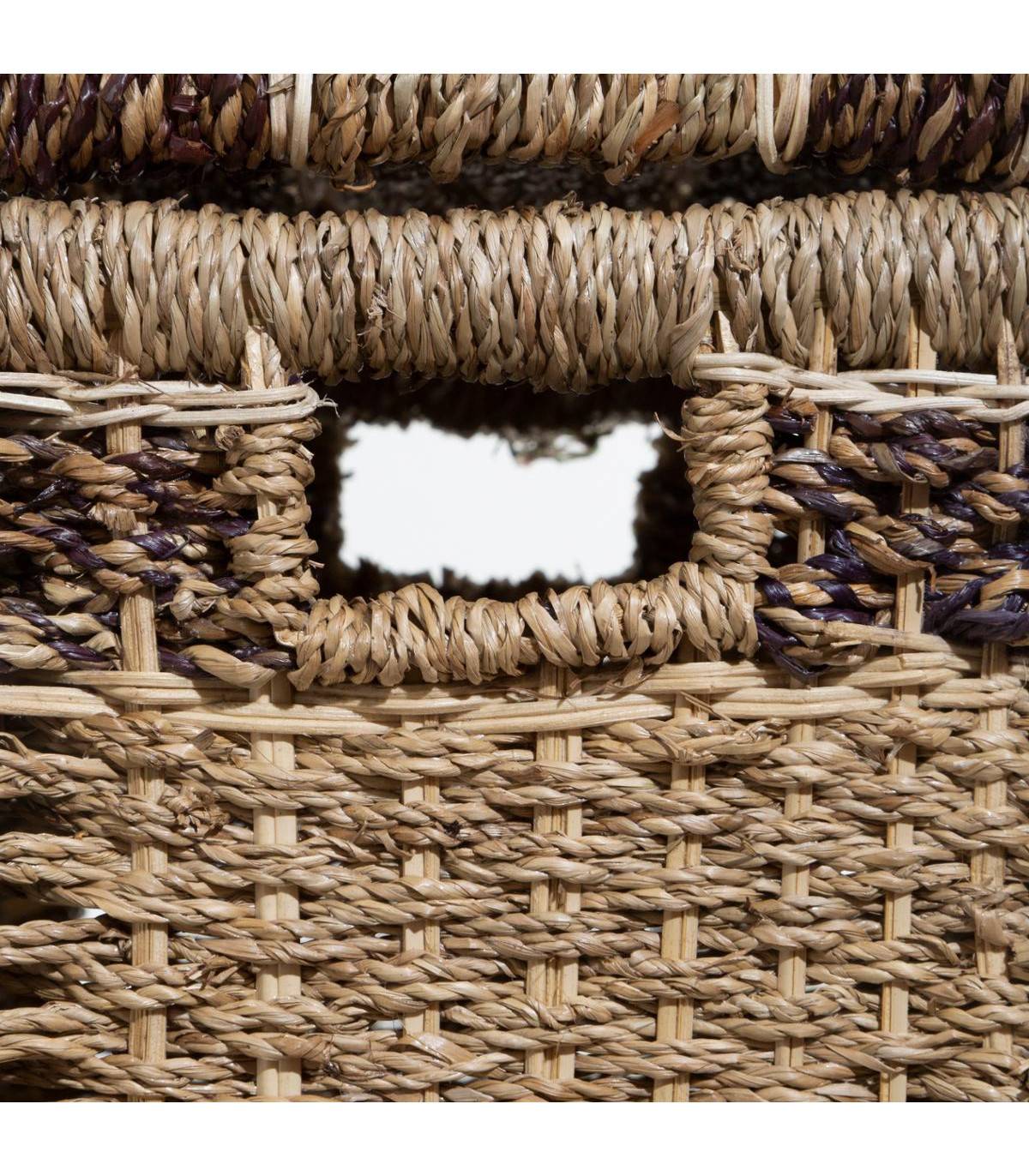 Set de 5 Paniers de rangement en Seagrass Beige et Marron - Imagen 3