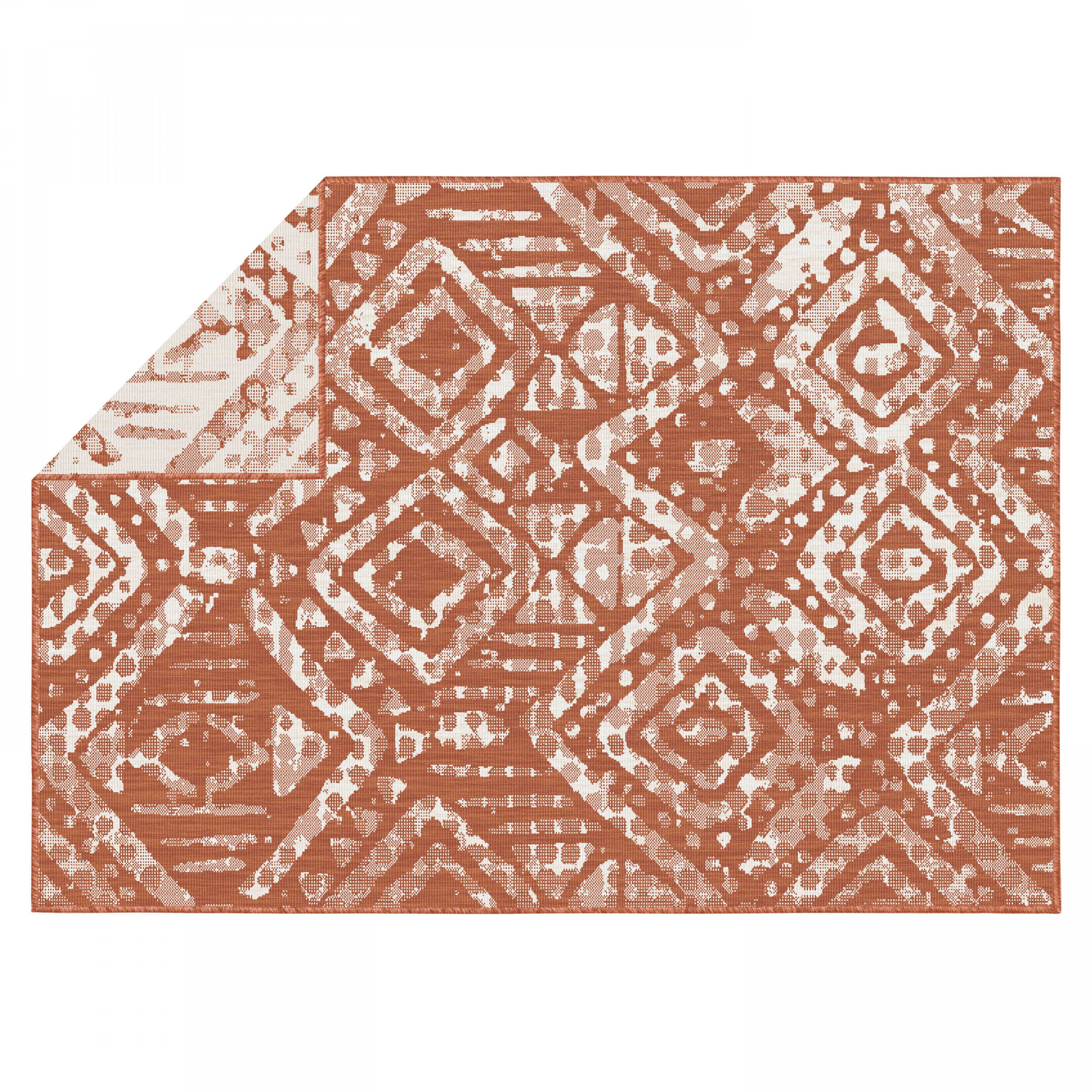 Oviala - Tapis d'extérieur en polypropylène 200 x 290 cm terracotta Kano - Oviala - Imagen 4