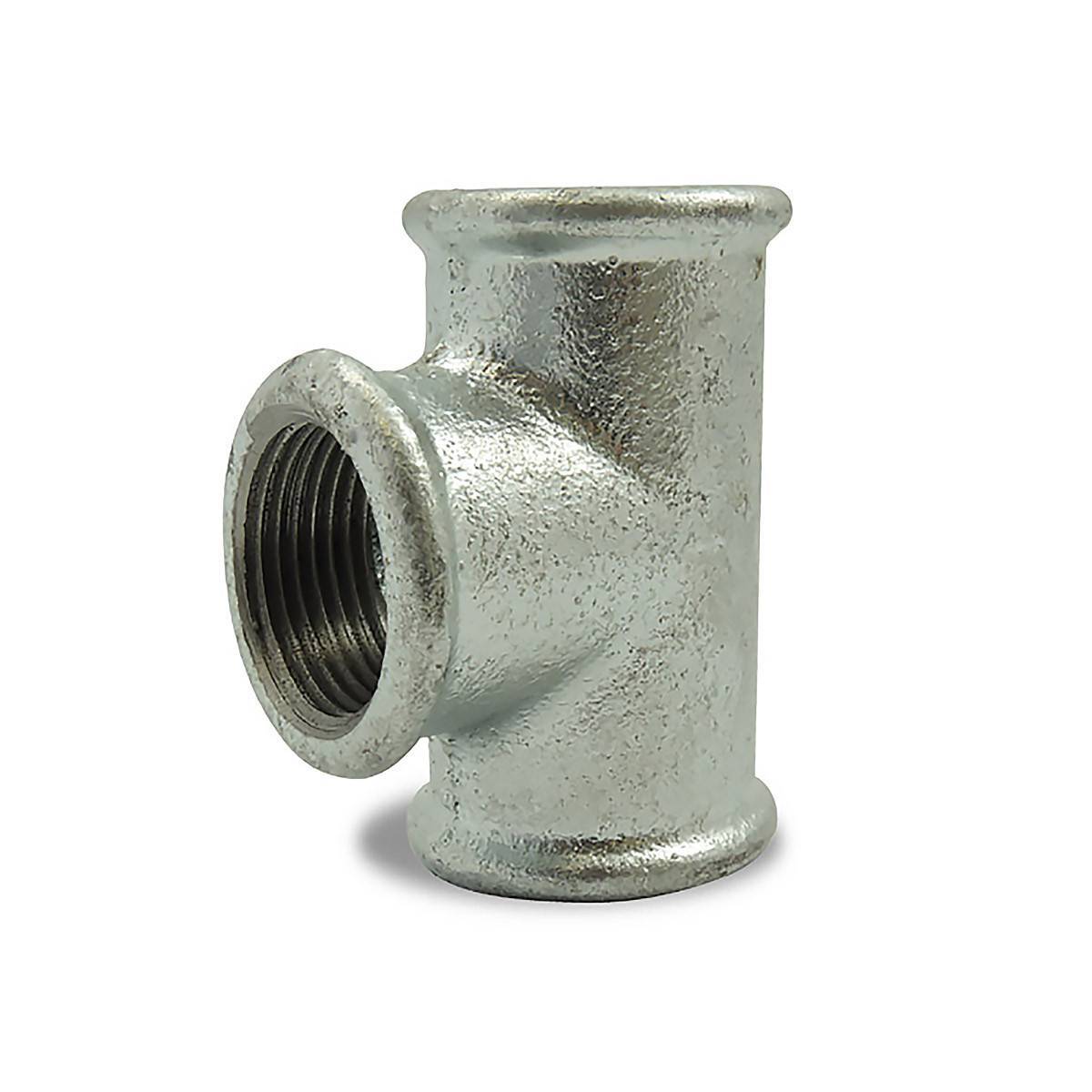 Té égal 90° galvanisé femelle femelle femelle en fonte malléable - 1/4'' - Image 1