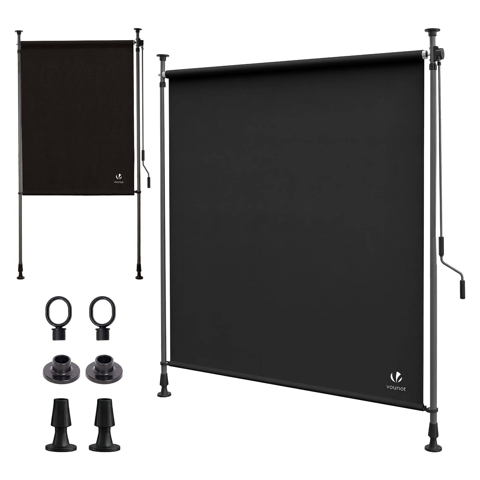 Store vertical sans percage extensible exterieur 200x310cm polyester anthracite - Image 1