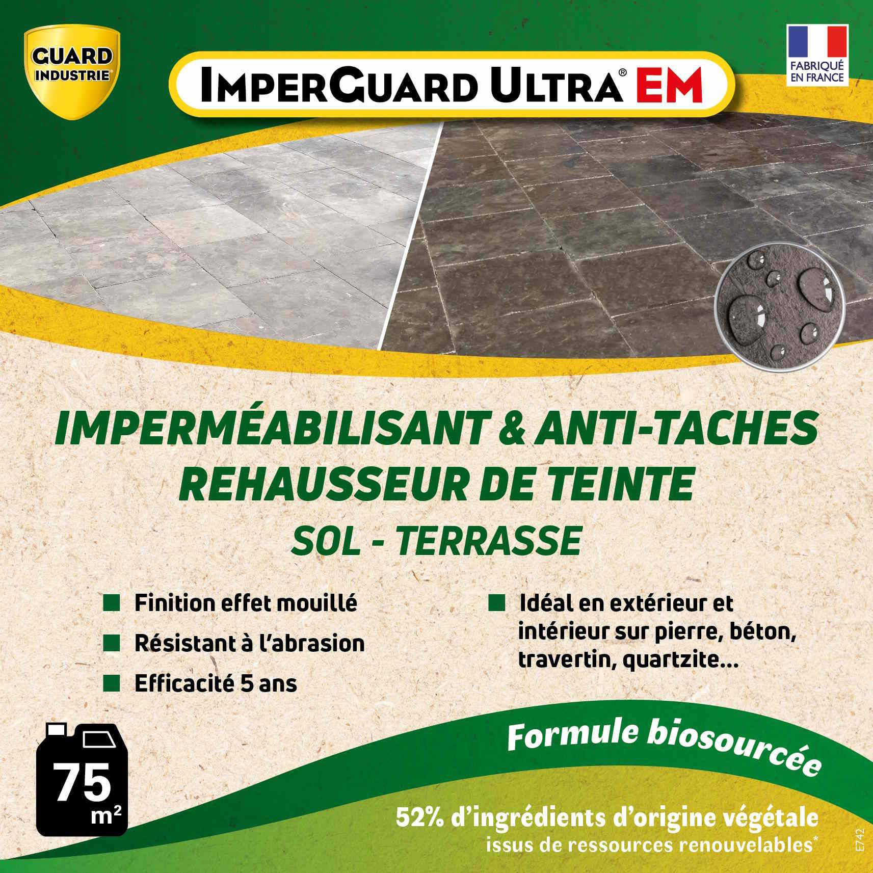 ImperGuard Ultra EM Effet Mouillé Imperméabilisant AntiTache Sans Solvant Ravive Couleur PierreBéton 50m2 Efficace 5 ans - Image 5