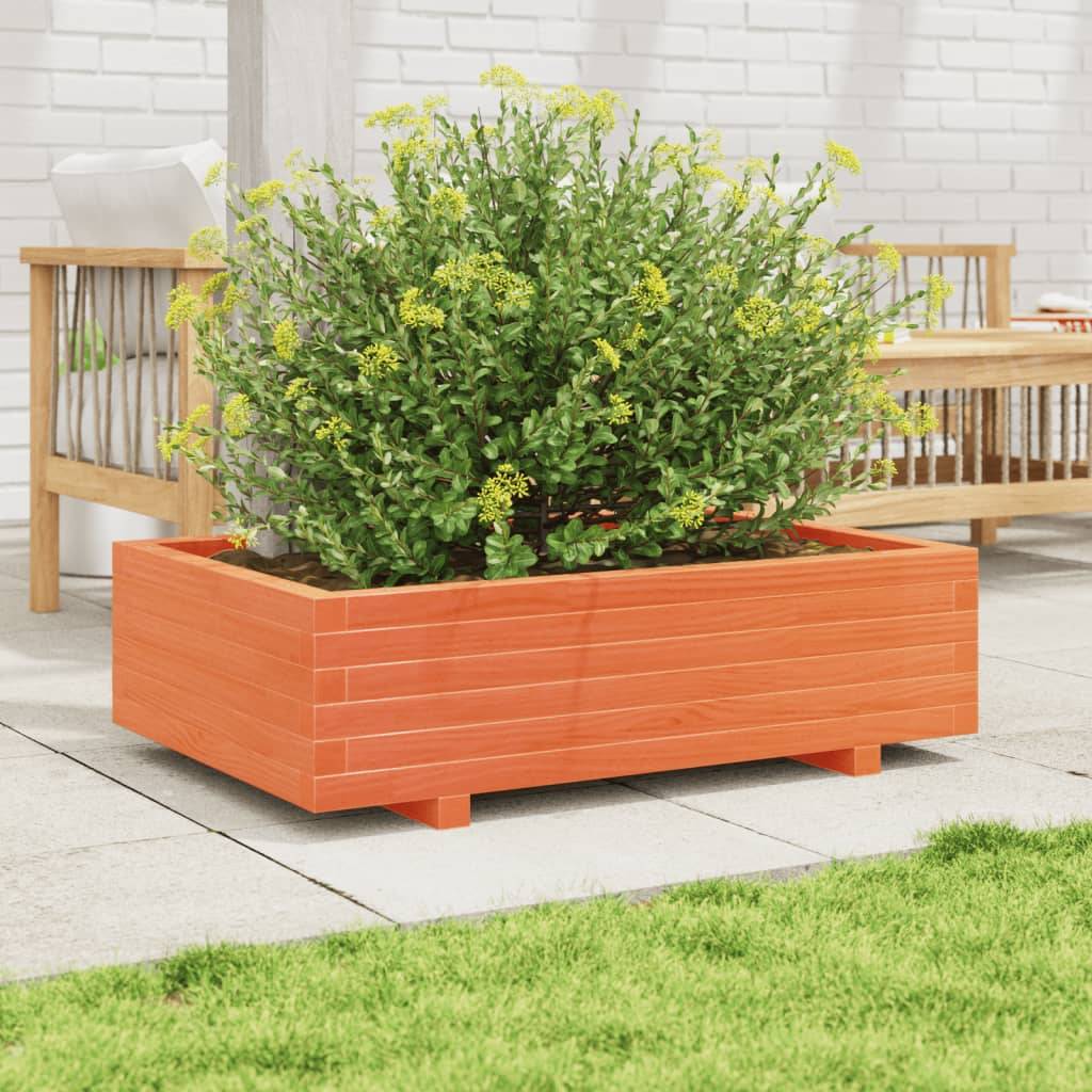 Jardinière | Pot de fleurs | Cache-pot | Bac à fleurs cire marron 90x60x26,5 cm bois de pin massif - Image 3