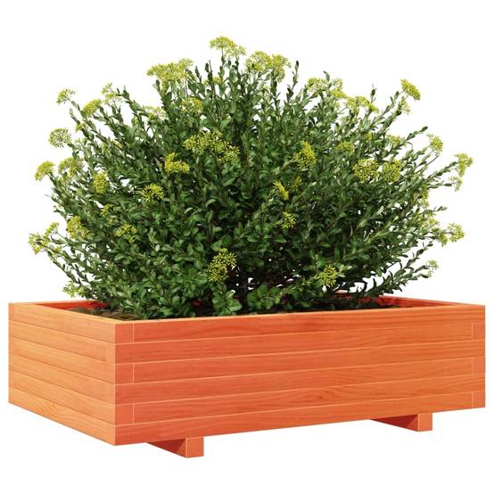 Jardinière | Pot de fleurs | Cache-pot | Bac à fleurs cire marron 90x60x26,5 cm bois de pin massif - Image 4