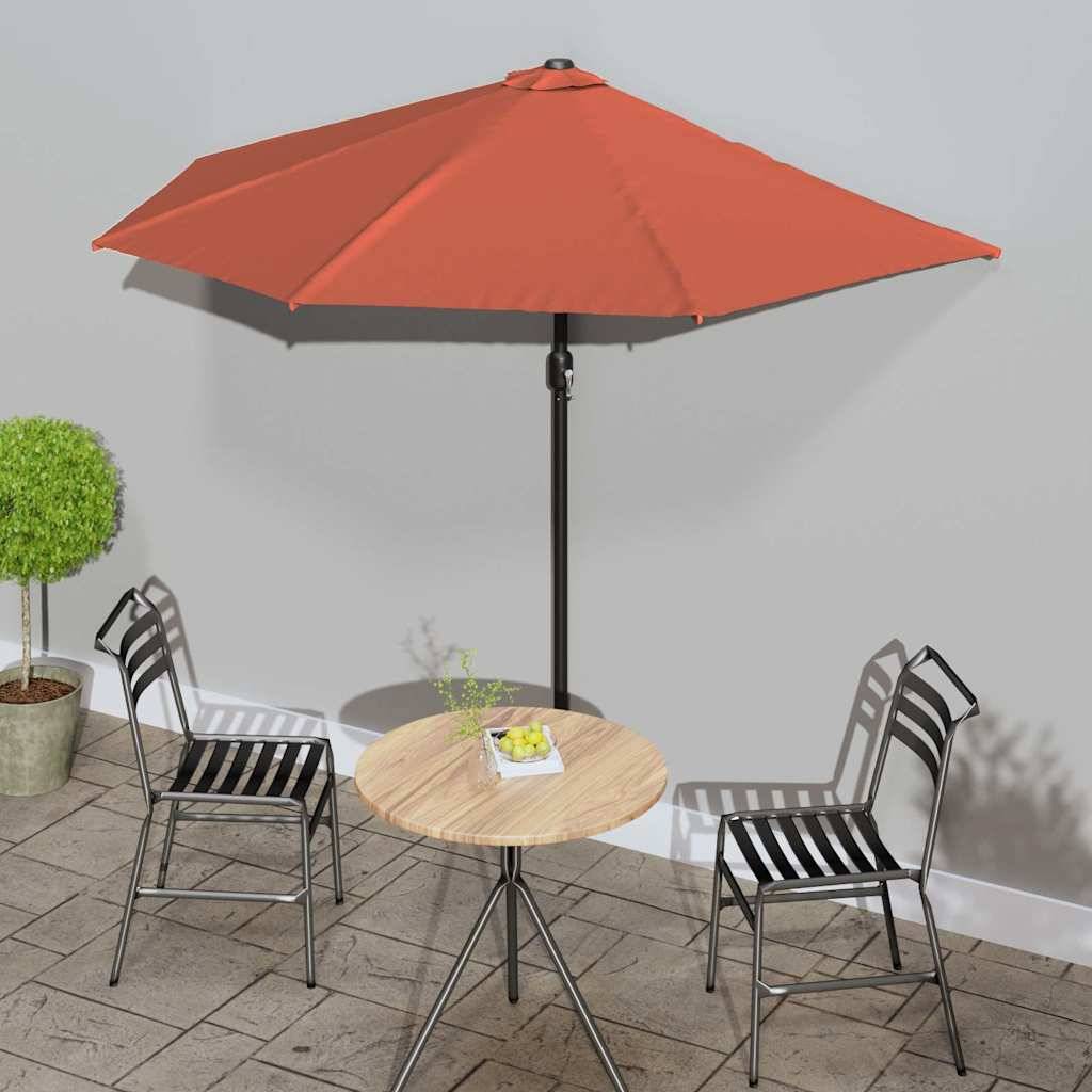 Vidaxl - Parasol de balcon et mât en aluminium Terre cuite 270x144x222cm vidaXL 312499 - Imagen 1
