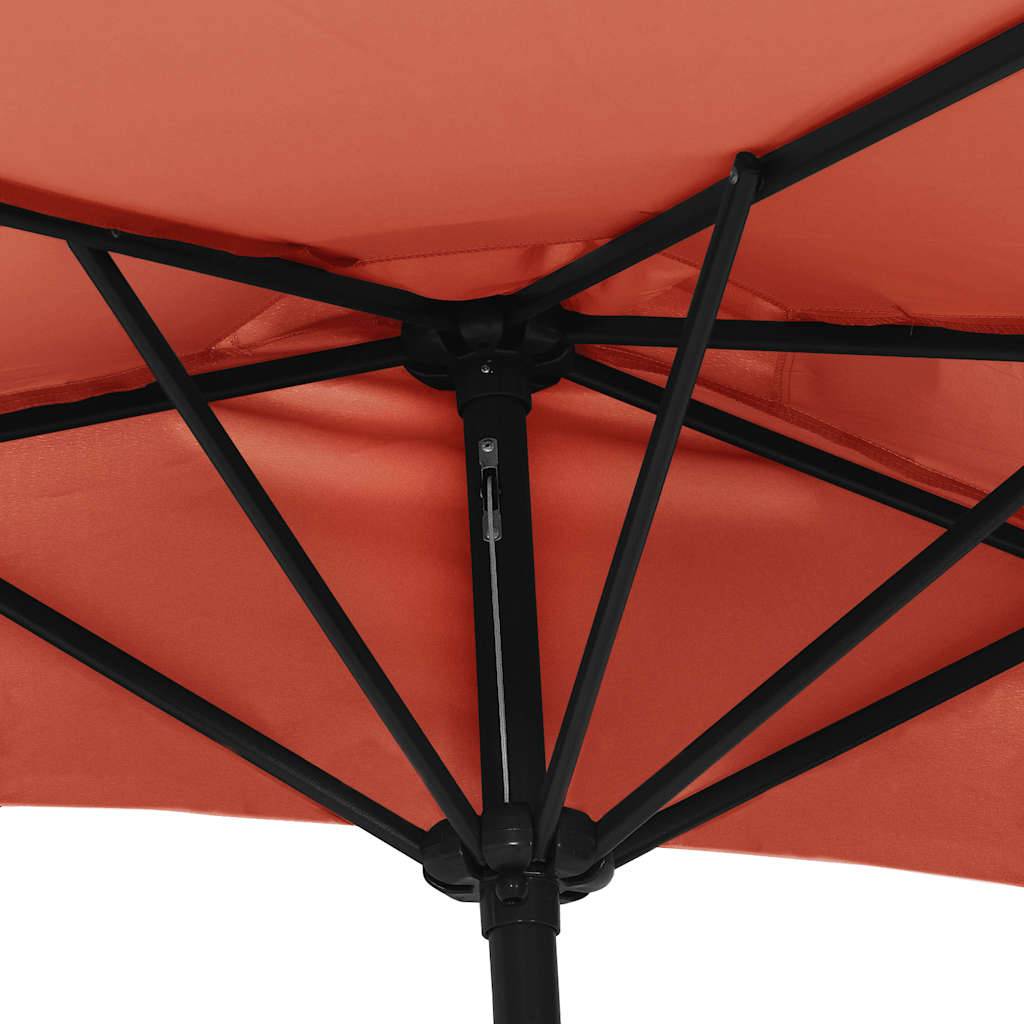 Vidaxl - Parasol de balcon et mât en aluminium Terre cuite 270x144x222cm vidaXL 312499 - Imagen 7