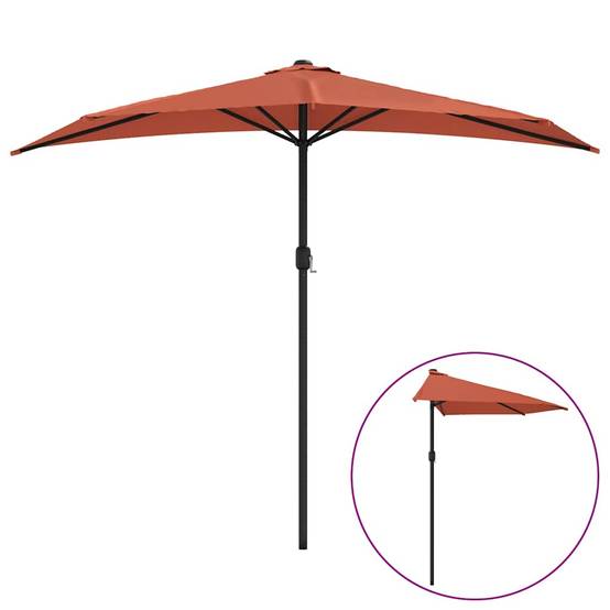 Vidaxl - Parasol de balcon et mât en aluminium Terre cuite 270x144x222cm vidaXL 312499 - Imagen 2
