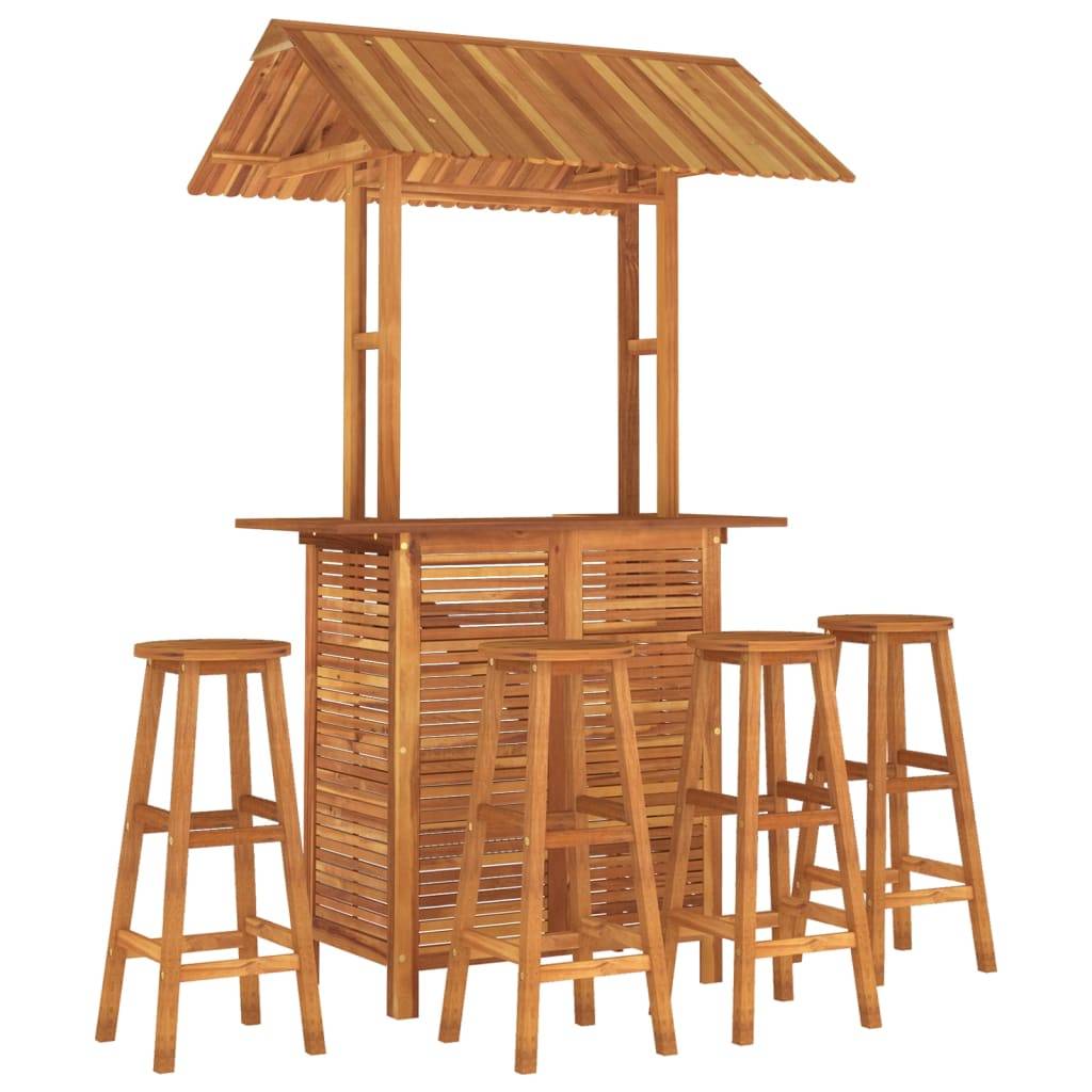 Helloshop26 - Ensemble de bar de jardin 5 pièces bois d'acacia solide - Imagen 1
