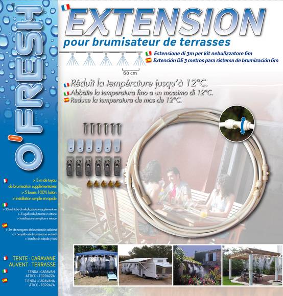 O'Fresh - Kit Brumisateur extérieur de terrasse - Basse pression - 6m - 6 buses O'FRESH - Image 1