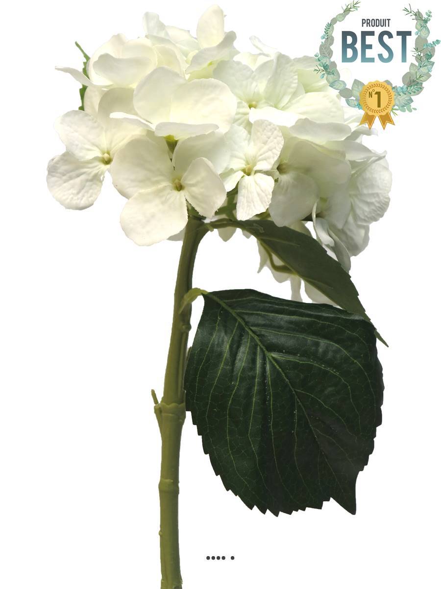Artificielles - Hortensia artificiel en branche, H 48 cm Blanc neige - BEST - couleur: Blanc neige - Imagen 1