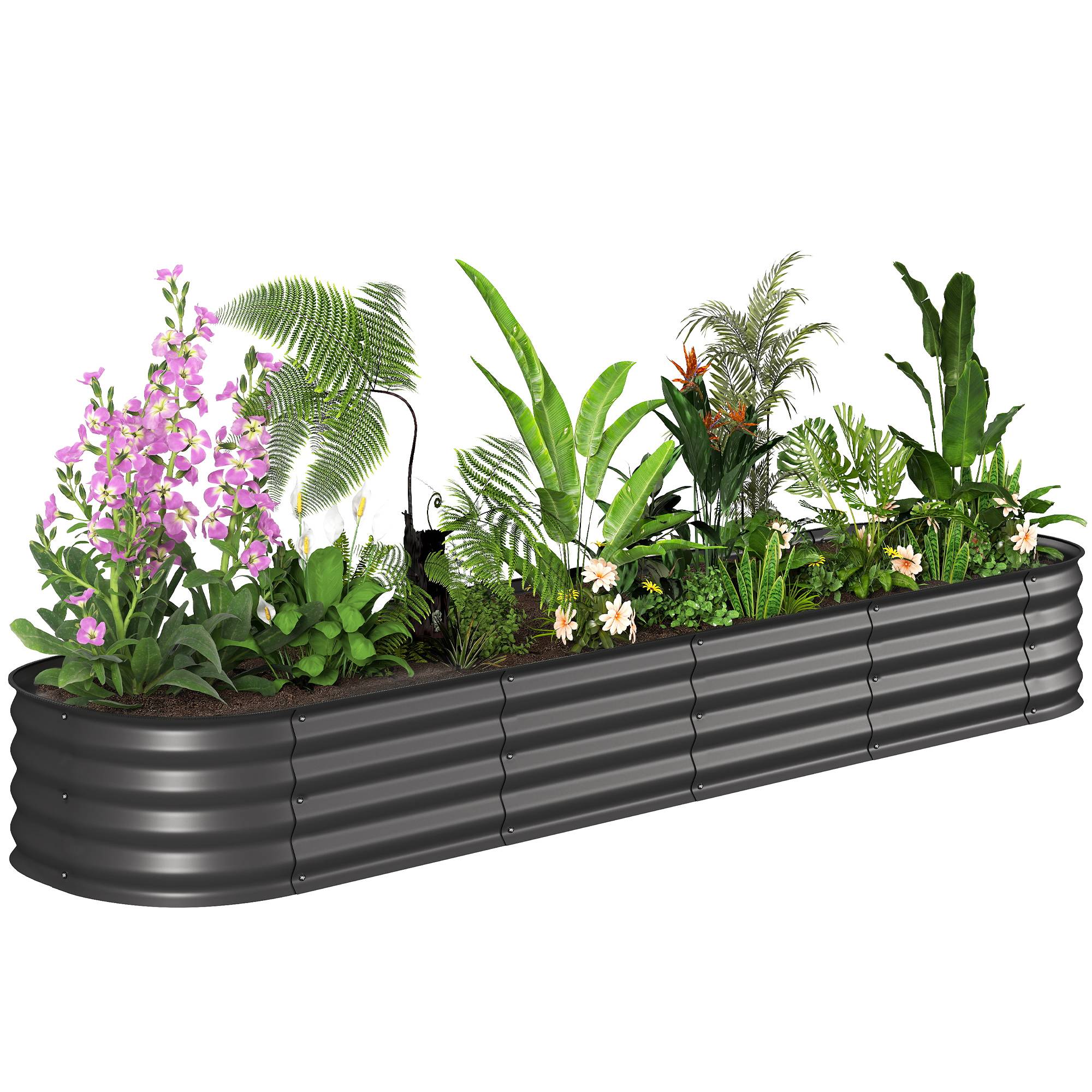 PANGIVO - Carré potager acier galvanisé gris foncé 240 x 62 x 30 cm - PANGIVO - Image 1