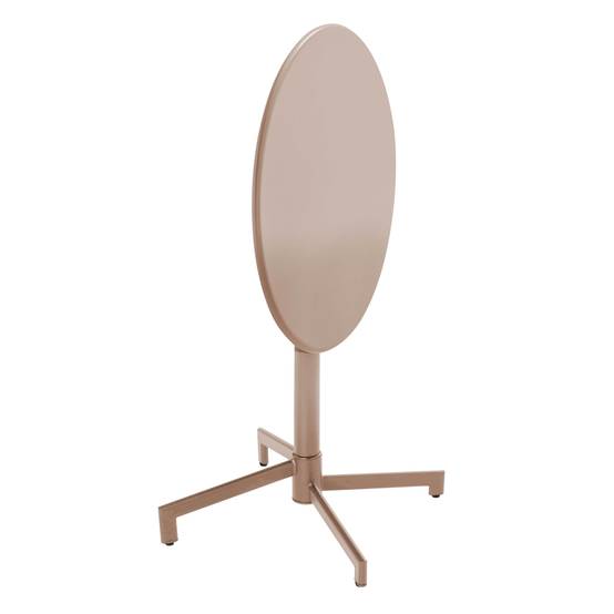 Oviala - Table de jardin ronde bistrot avec plateau rabattable 70 cm taupe Palavas - Oviala - Image 5