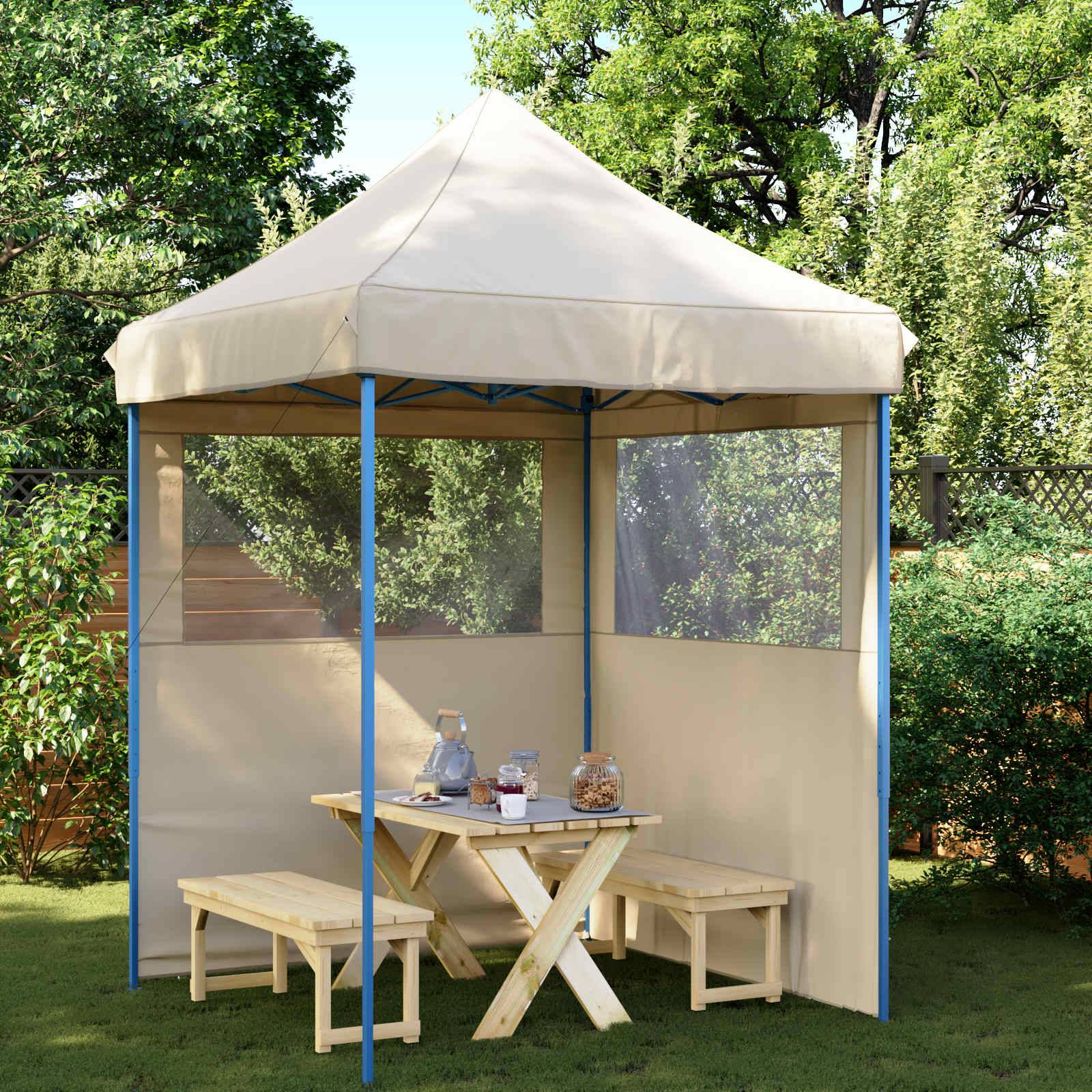 ComfortXL - Tente de réception tissu Oxford jardin pliable anti UV 200x200x306cm Beige - ComfortXL Outdoor Living - Image 1