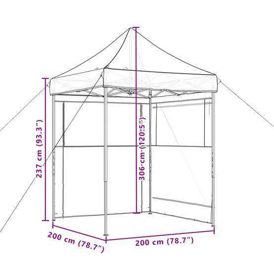 ComfortXL - Tente de réception tissu Oxford jardin pliable anti UV 200x200x306cm Beige - ComfortXL Outdoor Living - Image 10