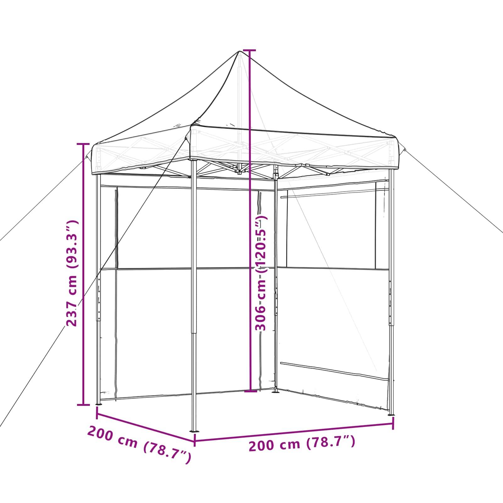 ComfortXL - Tente de réception tissu Oxford jardin pliable anti UV 200x200x306cm Beige - ComfortXL Outdoor Living - Image 10