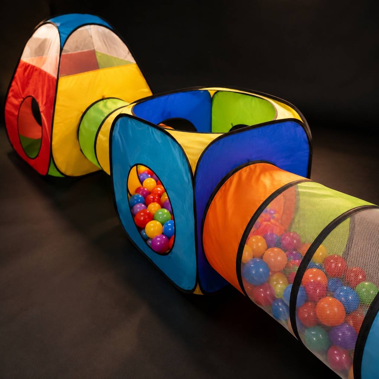 Tente de jeu pop up 4 en 1 avec tunnel bac à balles intérieur extérieur facile à ranger - Image 8