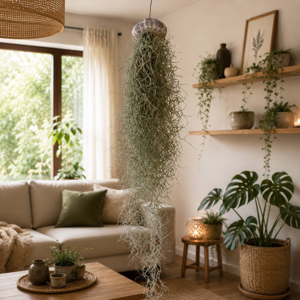 Jellyfish Set de 3 - Tillandsia Usneoides Plantes Aériennes Oursins - Image 6