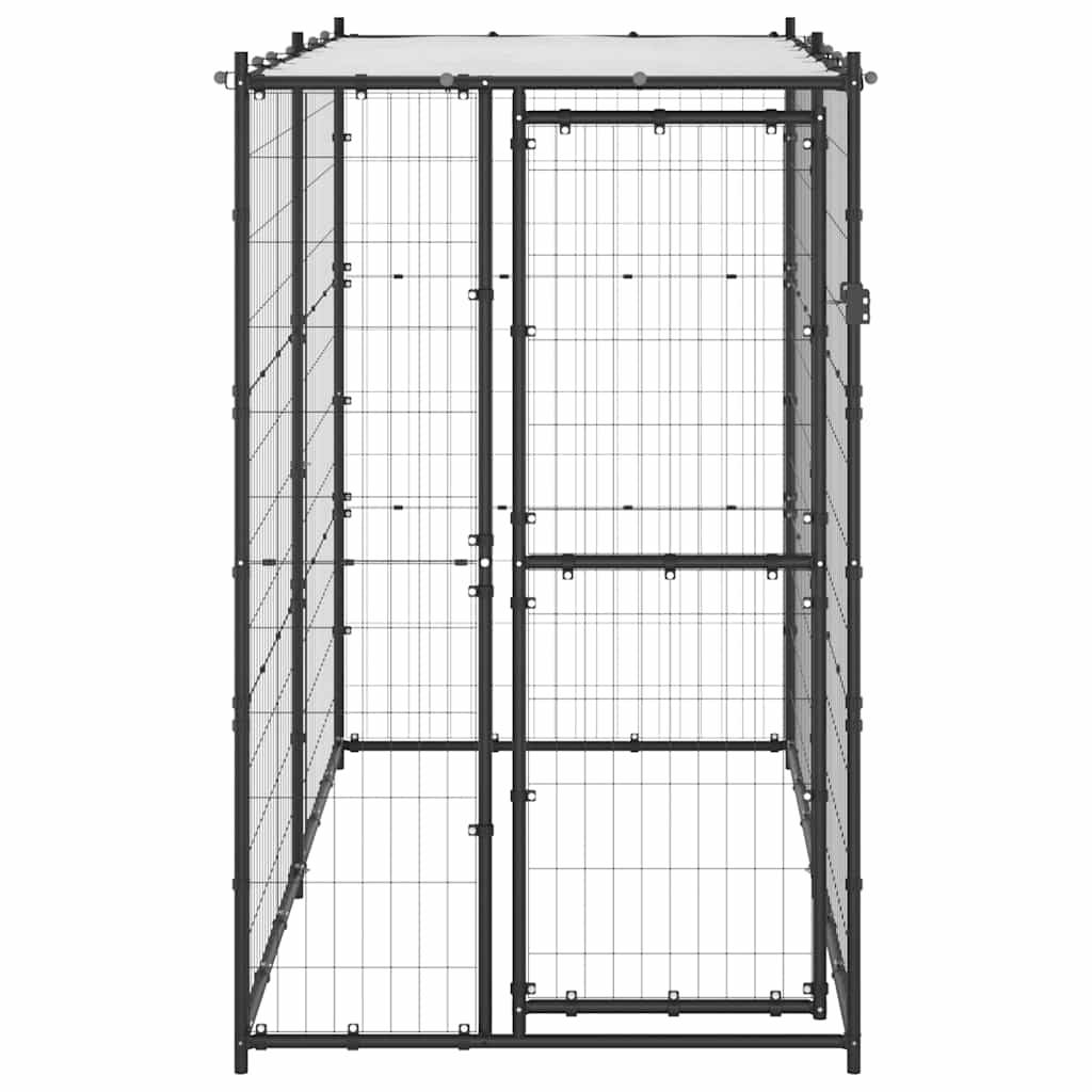 Vidaxl - Chenil d'extérieur pour chiens Acier avec toit 110x220x180 cm vidaXL 150795 - Imagen 2