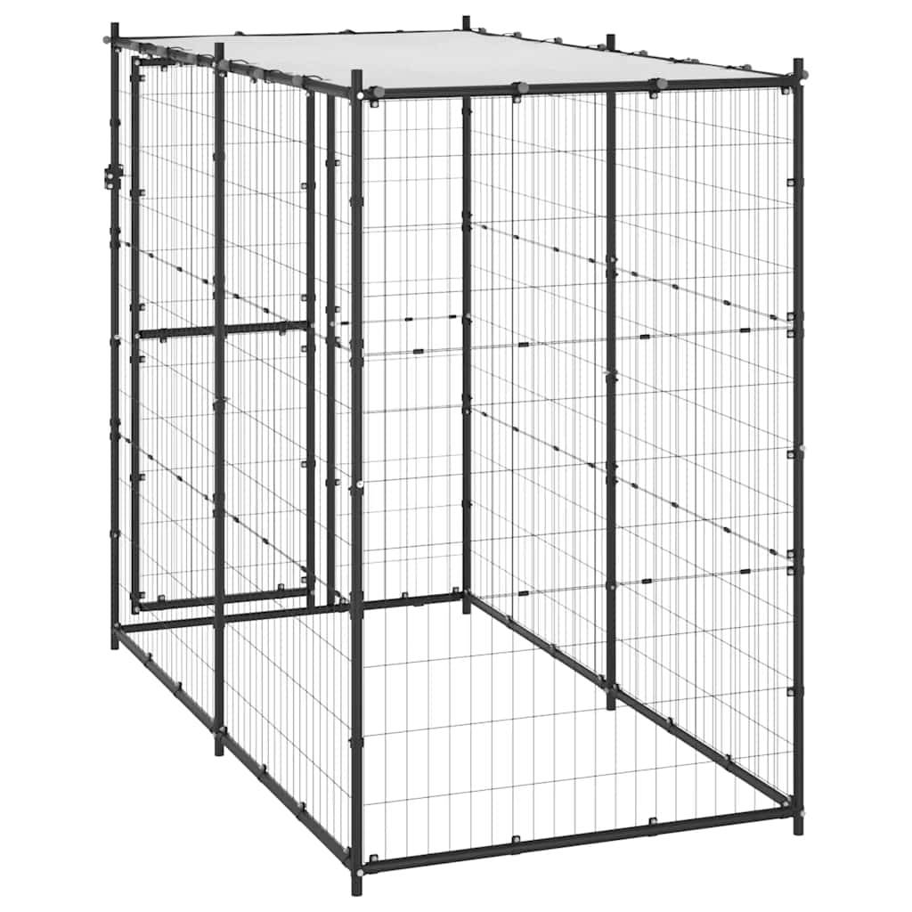 Vidaxl - Chenil d'extérieur pour chiens Acier avec toit 110x220x180 cm vidaXL 150795 - Imagen 5