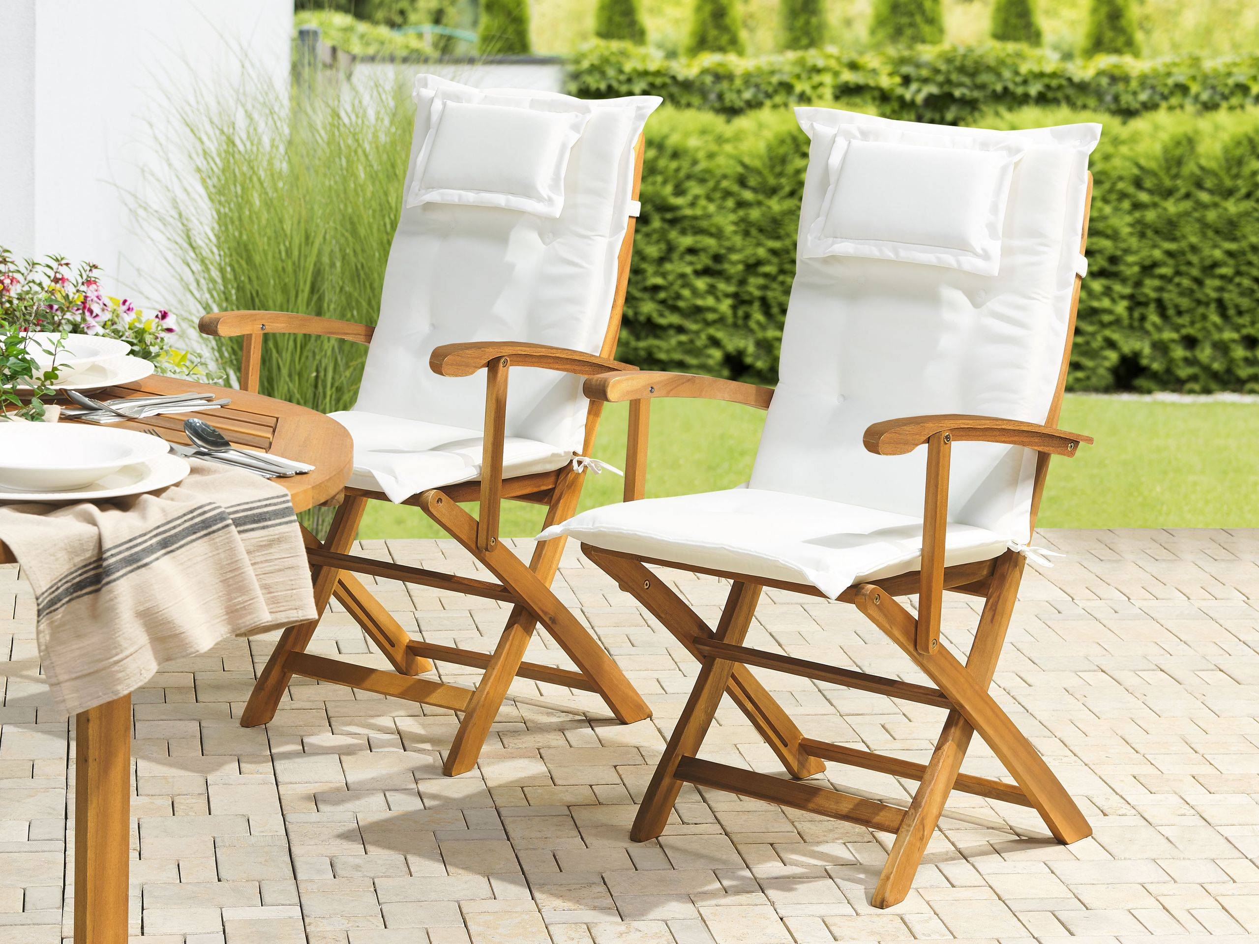 Beliani - Coussin d'assise d'extérieur Polyester Blanc cassé MAUI - Beliani - Imagen 1