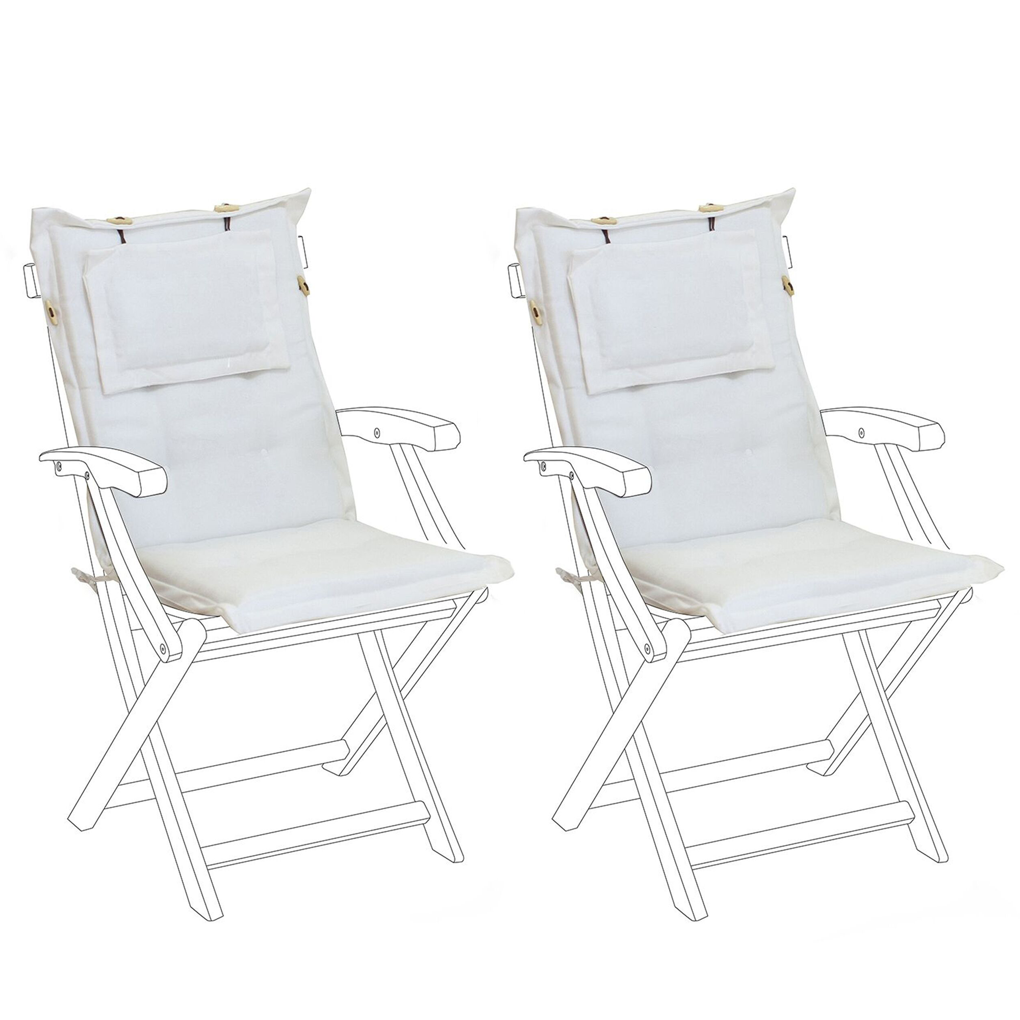 Beliani - Coussin d'assise d'extérieur Polyester Blanc cassé MAUI - Beliani - Imagen 2