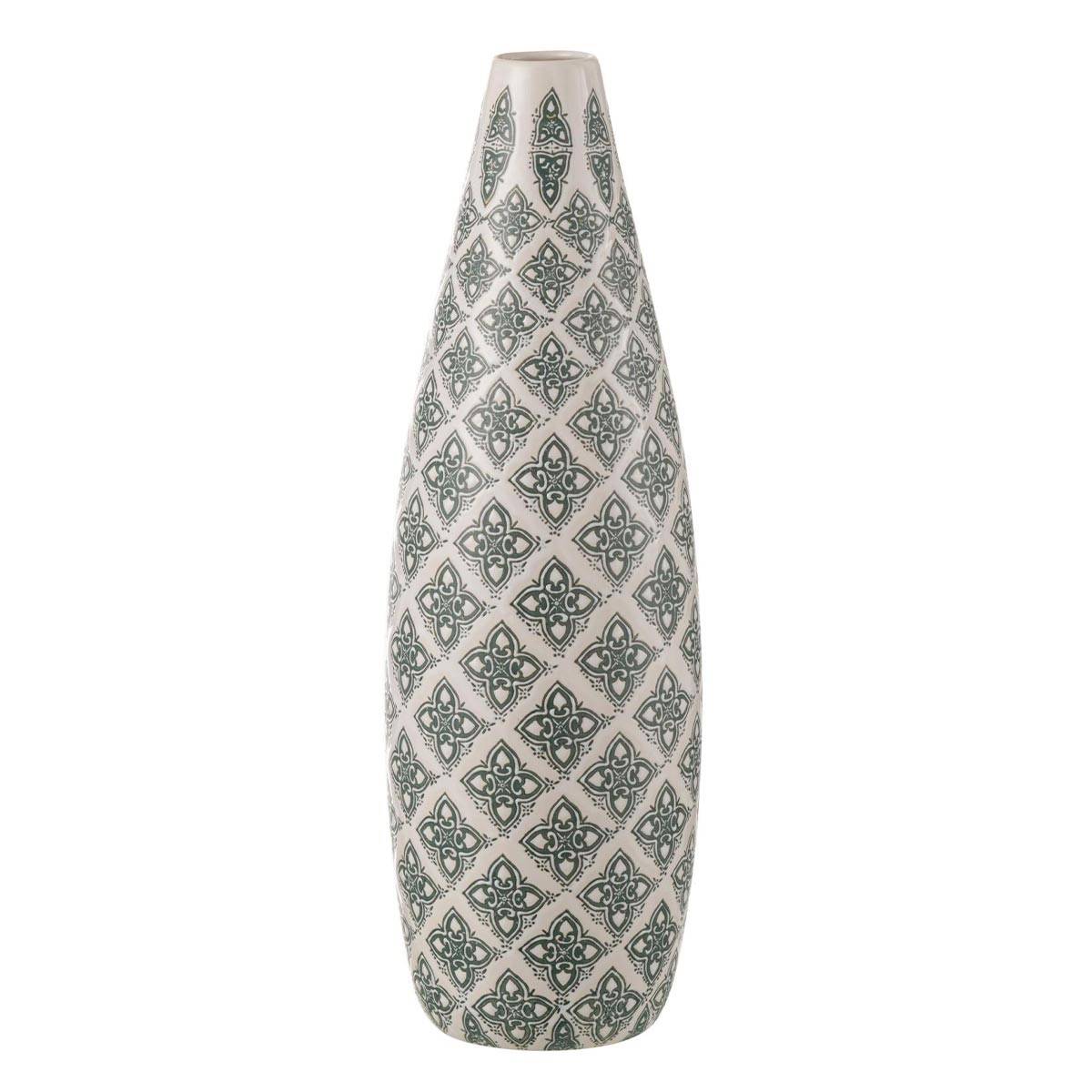 J-Line - Vase en Porcelaine "Kousa" 53cm Bleu & Blanc