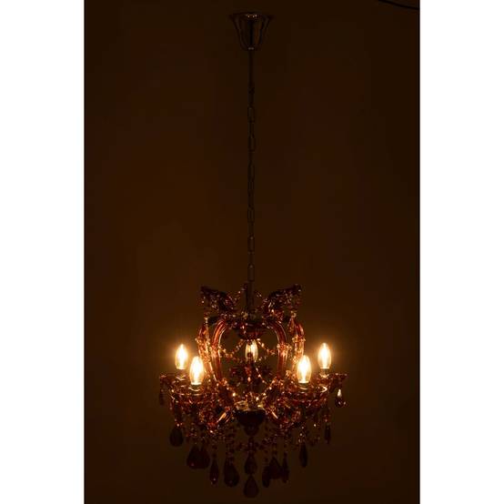 J-Line - Lustre en Verre "Antique" 57cm Marron - Image 4
