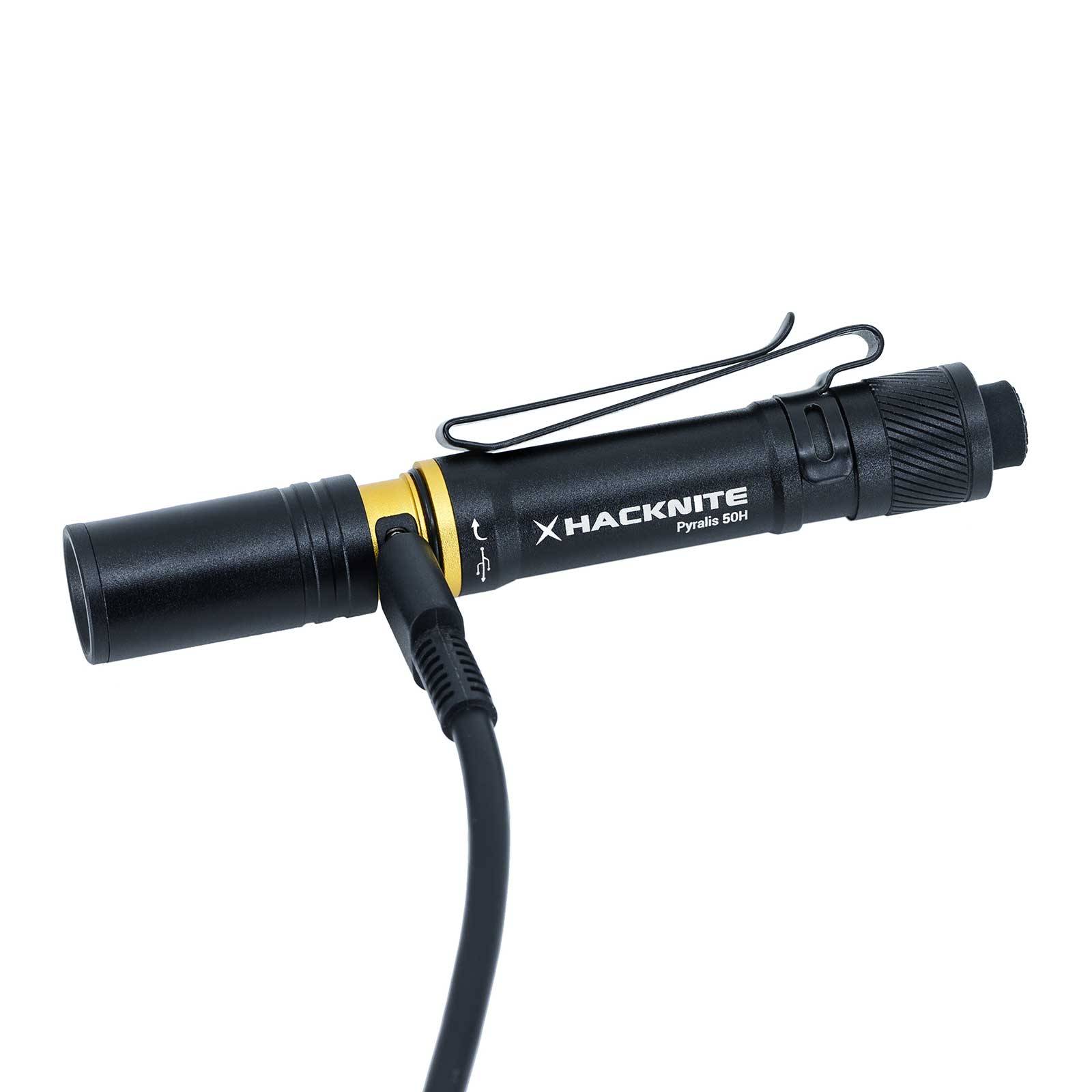 Lampe de poche LED stylo hybride rechargeable et piles - PYRALIS 50H Hacknite - Image 3