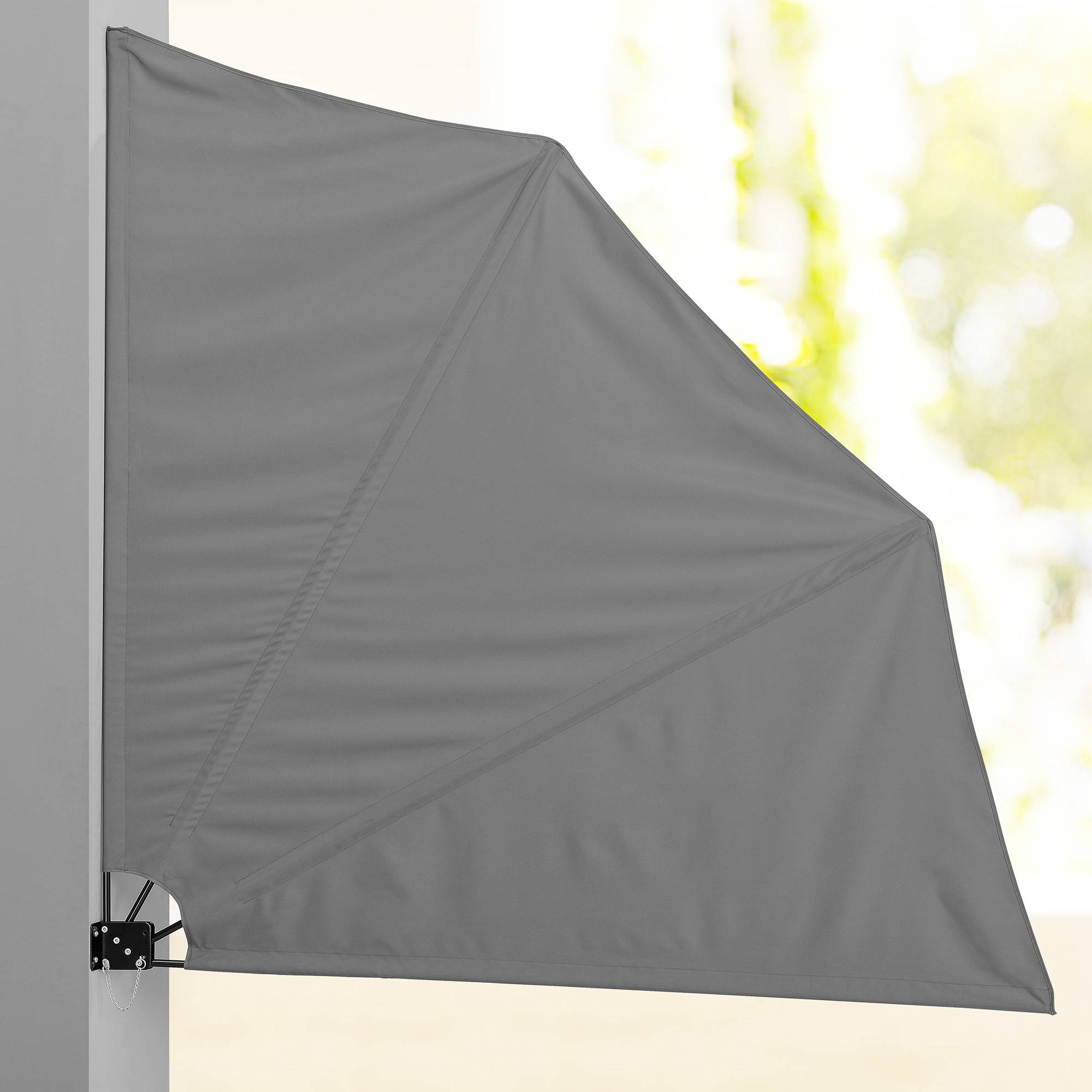 Casa.Pro - Parasol Mural Ragusa Protection du Soleil Polyester Gris 160 x 160cm [casa.pro] - Imagen 2