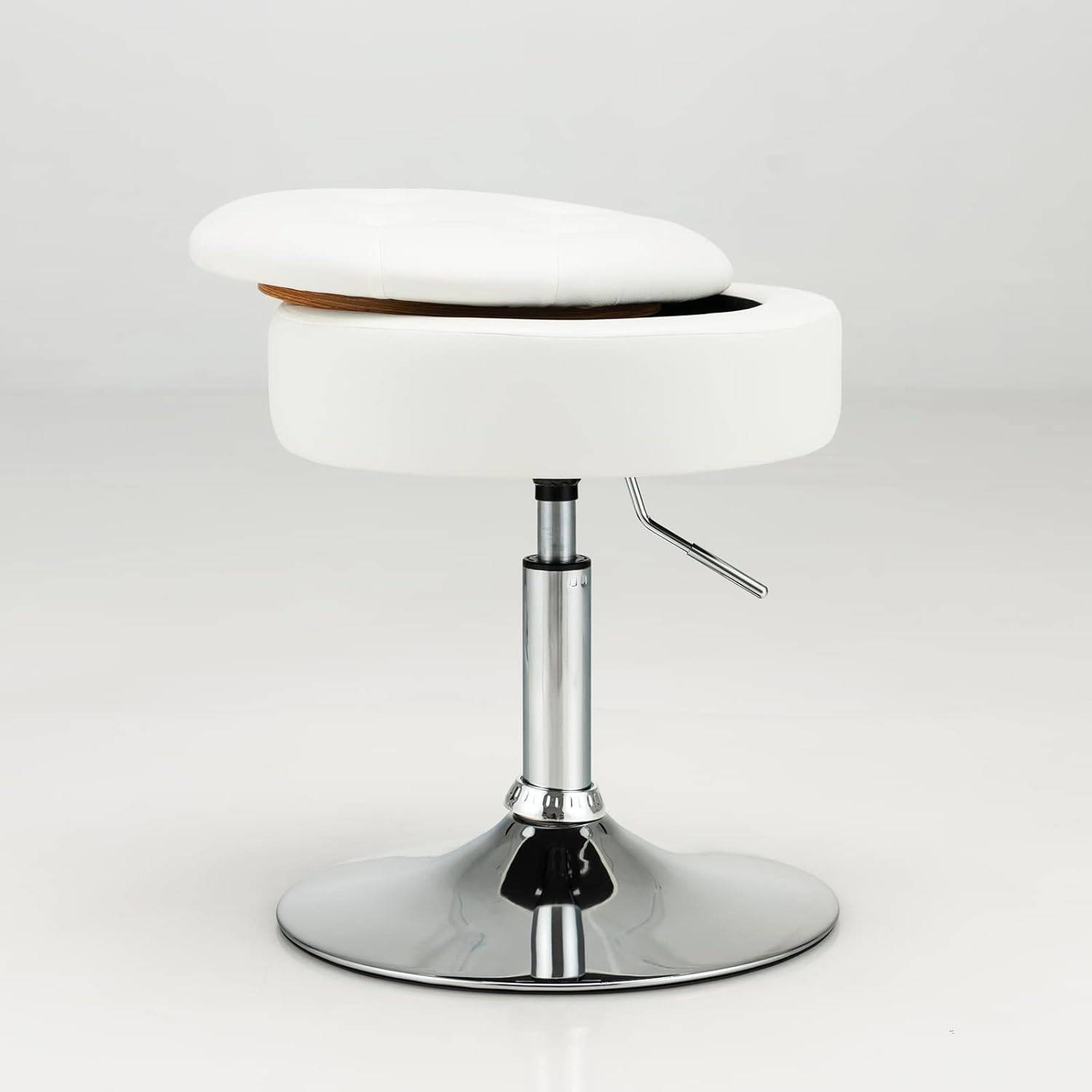 WOLTU Tabouret Coiffeuse avec Rangement, Lot de 2, Chaise Travail Pivotante en Velours, Réglable en Hauteur, Rose W0ATT0366-2 - Maison