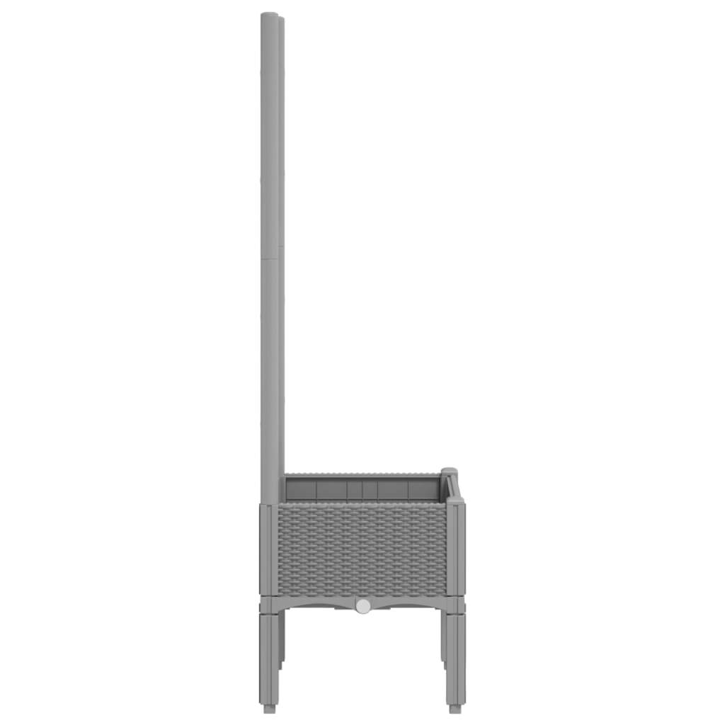 Jardinière avec Treillis PP Gris Clair 40 x 40 x 142 cm - PANGIVO - Image 4