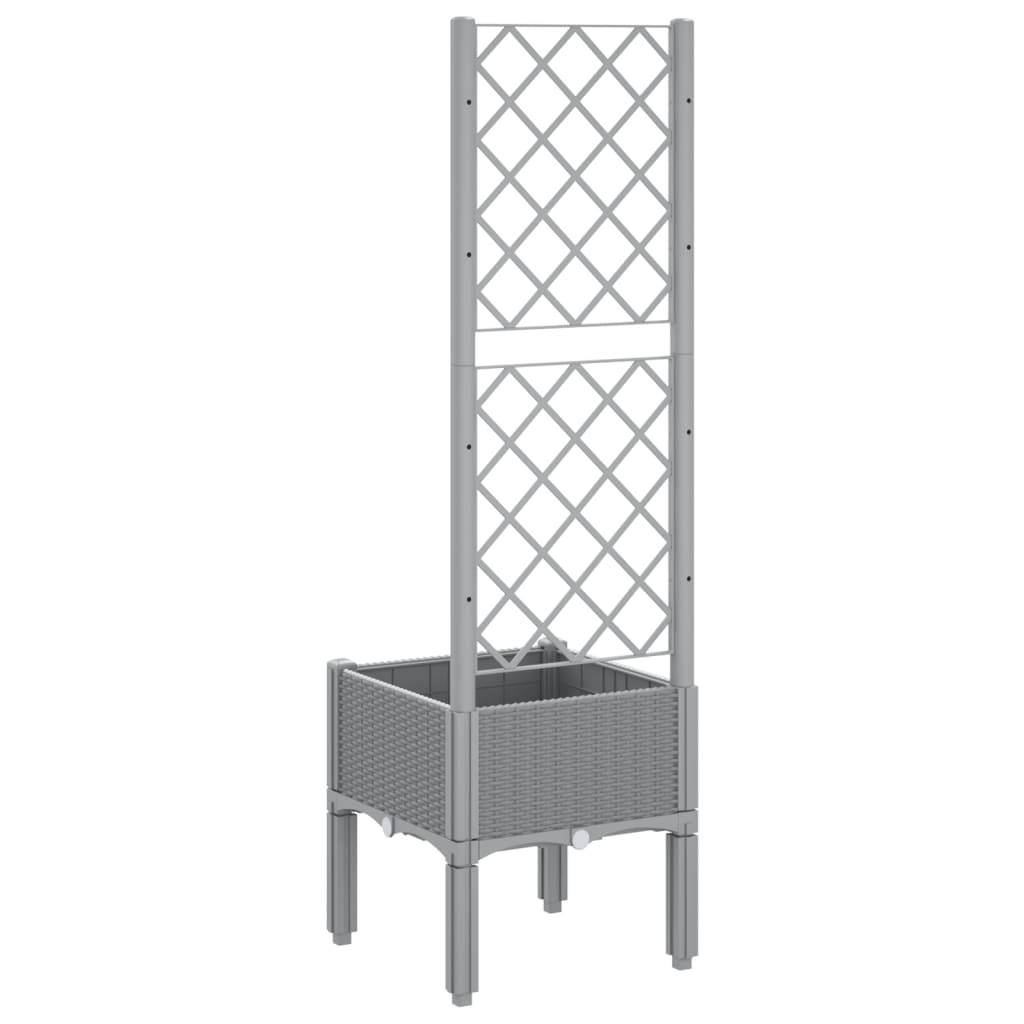 Jardinière avec Treillis PP Gris Clair 40 x 40 x 142 cm - PANGIVO - Image 5