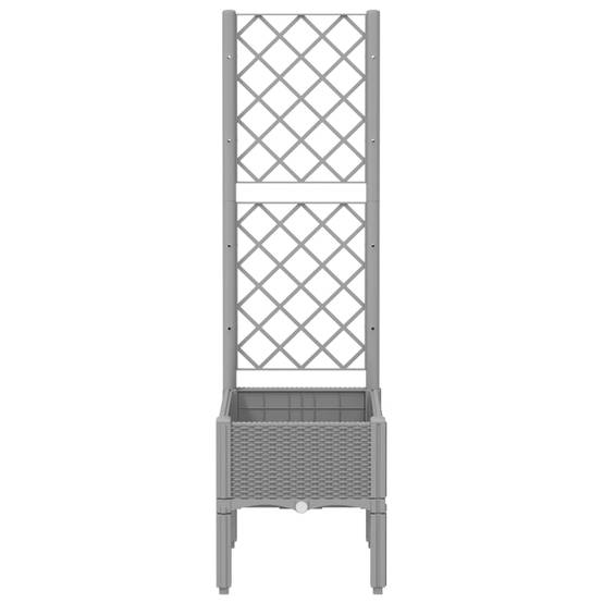 Jardinière avec Treillis PP Gris Clair 40 x 40 x 142 cm - PANGIVO - Image 3
