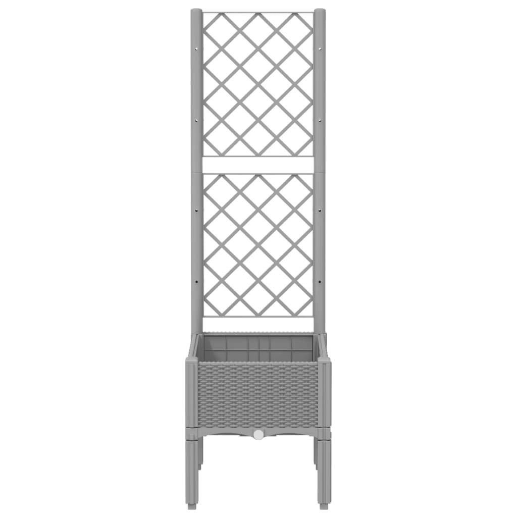 Jardinière avec Treillis PP Gris Clair 40 x 40 x 142 cm - PANGIVO - Image 3