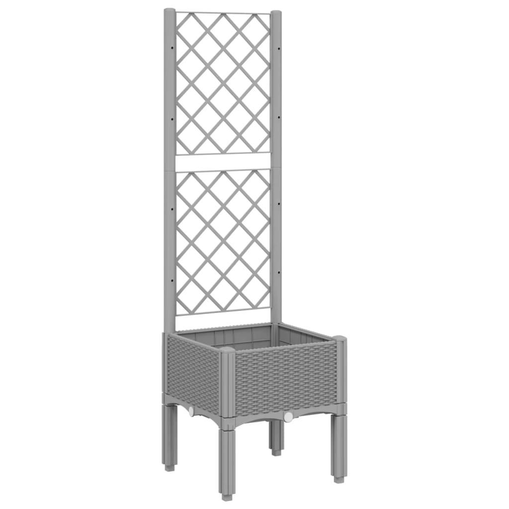 Jardinière avec Treillis PP Gris Clair 40 x 40 x 142 cm - PANGIVO - Image 2