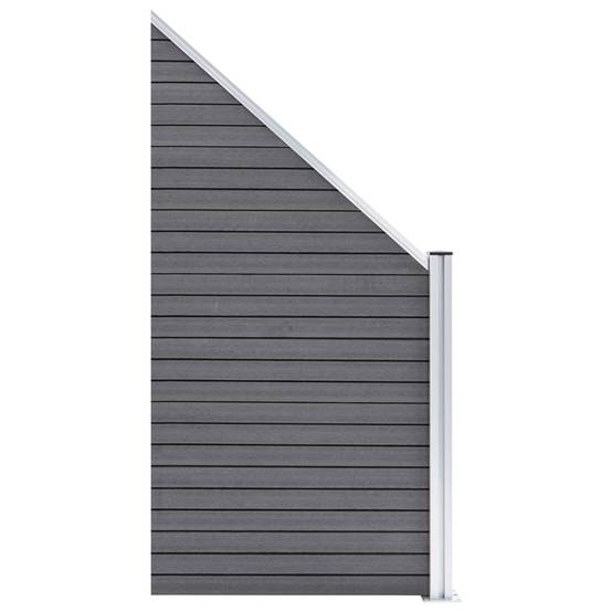 Clôture jardin WPC gris 1830 x 186 cm 10 Carré + 1 Incliné - PANGIVO - Image 6