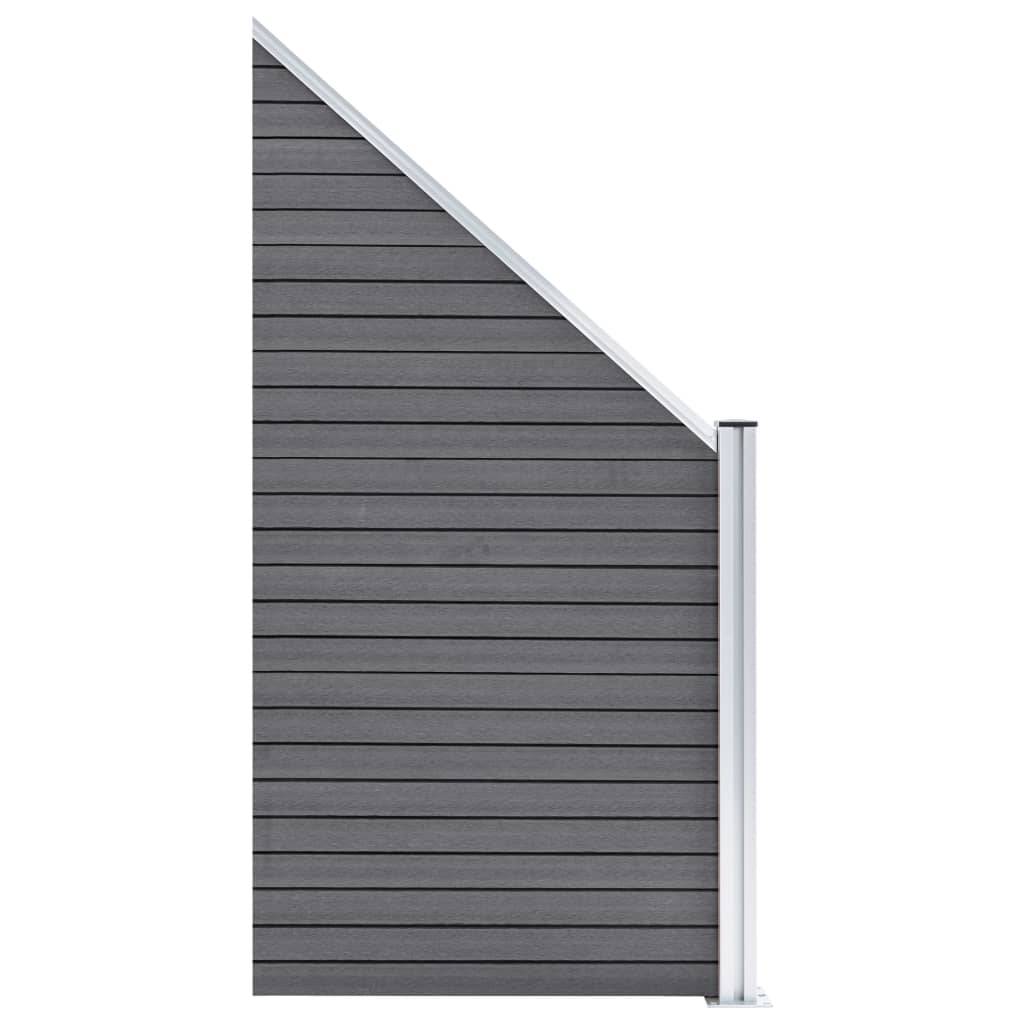 Clôture jardin WPC gris 1830 x 186 cm 10 Carré + 1 Incliné - PANGIVO - Image 6