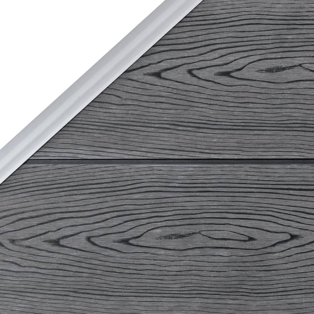 Clôture jardin WPC gris 1830 x 186 cm 10 Carré + 1 Incliné - PANGIVO - Image 10