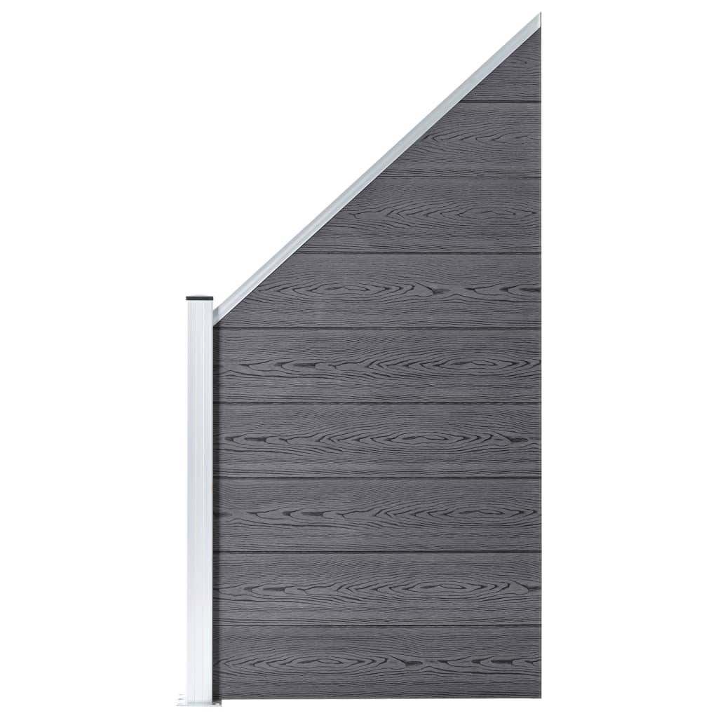 Clôture jardin WPC gris 1830 x 186 cm 10 Carré + 1 Incliné - PANGIVO - Image 7