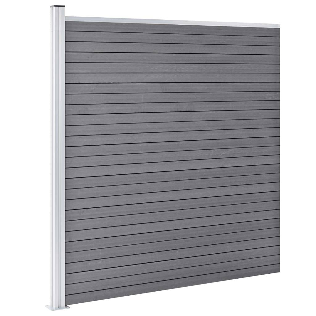Clôture jardin WPC gris 1830 x 186 cm 10 Carré + 1 Incliné - PANGIVO - Image 3