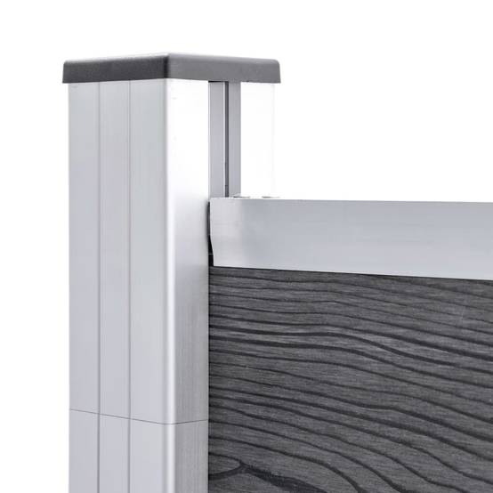 Clôture jardin WPC gris 1830 x 186 cm 10 Carré + 1 Incliné - PANGIVO - Image 9
