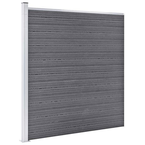 Clôture jardin WPC gris 1830 x 186 cm 10 Carré + 1 Incliné - PANGIVO - Image 2