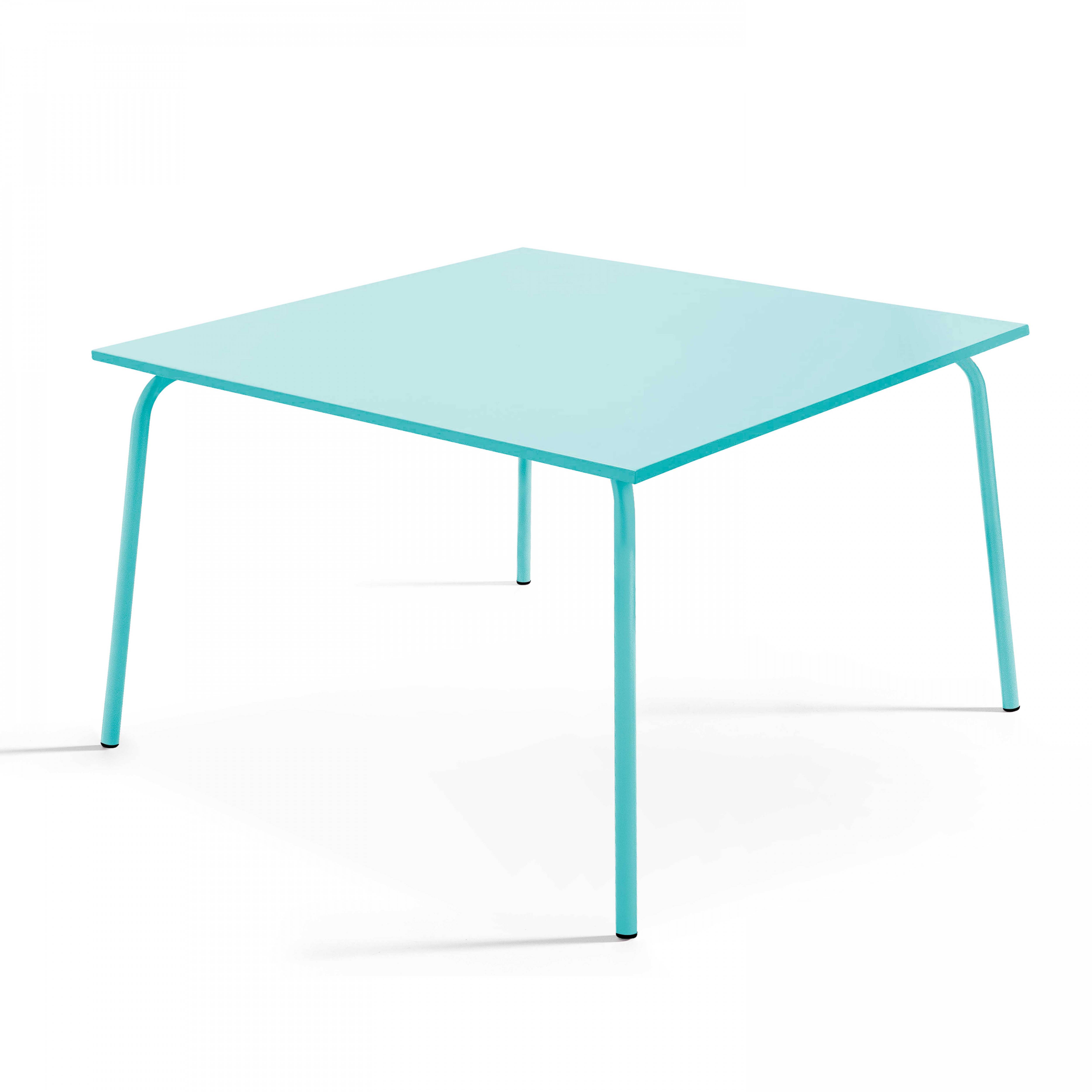 Oviala - Ensemble table de jardin et 8 chaises en métal turquoise Palavas - Oviala - Imagen 3