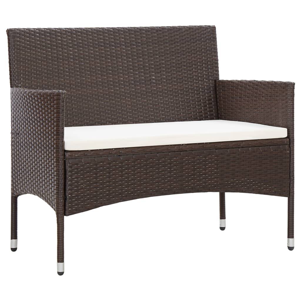 Vidaxl - Salon de jardin 4 pcs avec coussins Résine tressée Marron vidaXL 45811 - Imagen 2