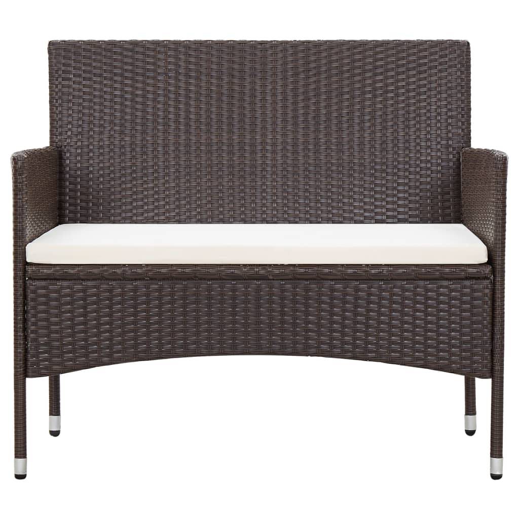 Vidaxl - Salon de jardin 4 pcs avec coussins Résine tressée Marron vidaXL 45811 - Imagen 9