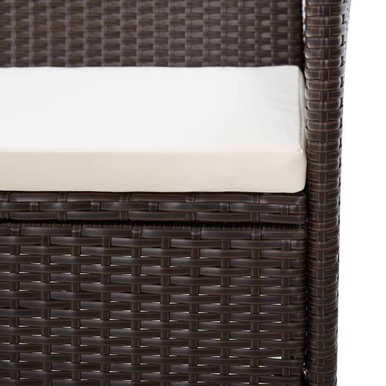 Vidaxl - Salon de jardin 4 pcs avec coussins Résine tressée Marron vidaXL 45811 - Imagen 5