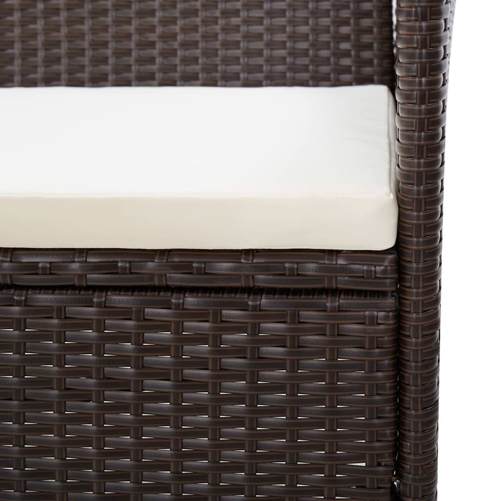 Vidaxl - Salon de jardin 4 pcs avec coussins Résine tressée Marron vidaXL 45811 - Imagen 5