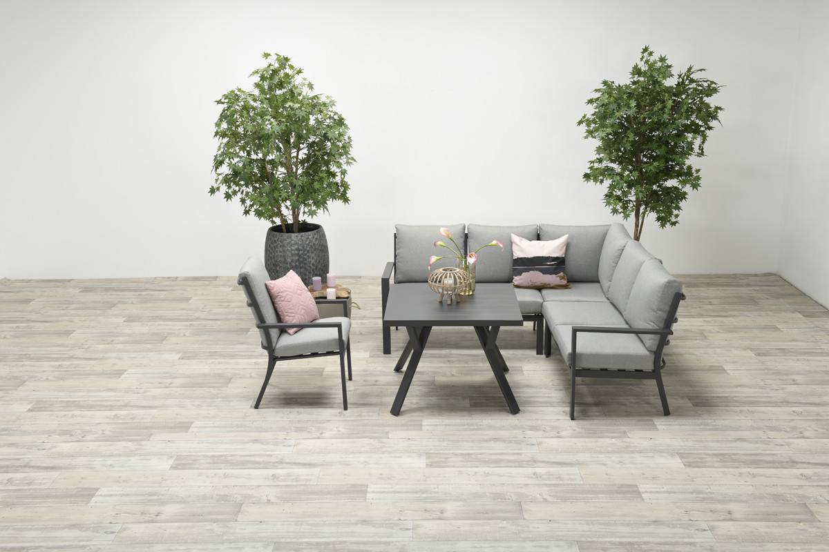 Garden Impressions - Fauteuil Sergio noir charbon/ gris clair - Garden Impressions - Imagen 5